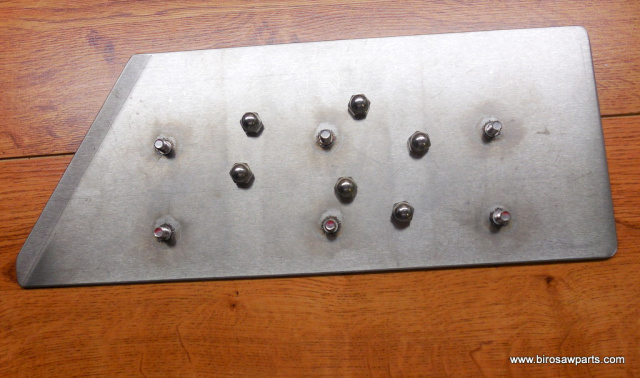 BIRO 3334 SAW STAINLESS STEEL GAUGE PLATE S16275 WITH 272-8 CAP NUTS
